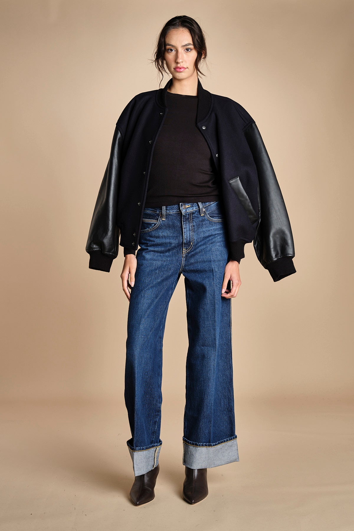 t-shirt a costine con manica lunga THE L/S RIB CREW WF25JKT013 BLACK frame 