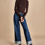 t-shirt a costine con manica lunga THE L/S RIB CREW WF25JKT013 COFFEE frame 