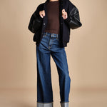 t-shirt a costine con manica lunga THE L/S RIB CREW WF25JKT013 COFFEE frame 
