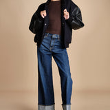 t-shirt a costine con manica lunga THE L/S RIB CREW WF25JKT013 COFFEE frame 