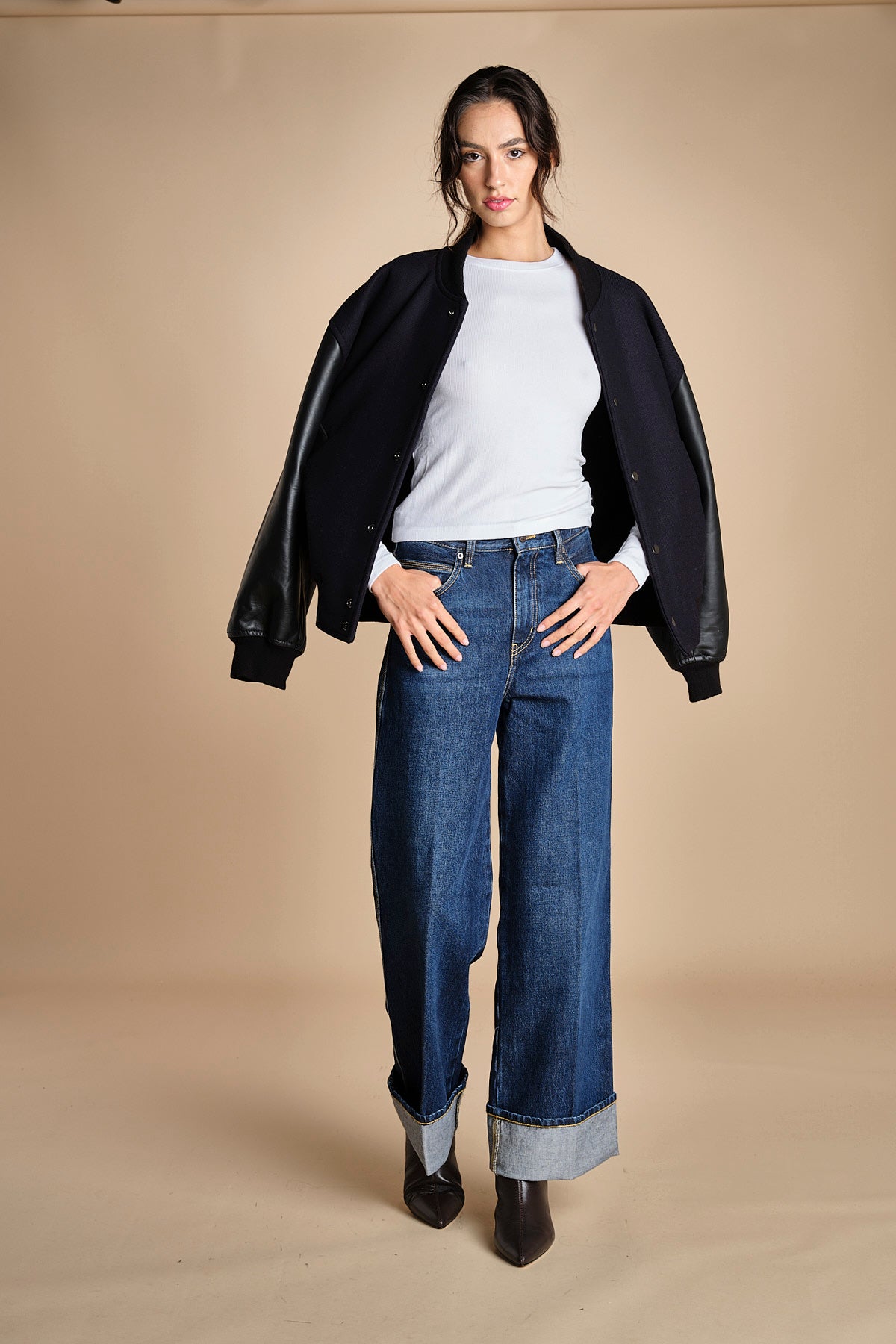 t-shirt a costine con manica lunga THE L/S RIB CREW WF25JKT013 WHITE frame 