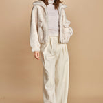 bomber in ecofur. ALBA ECRU giovanni paris 