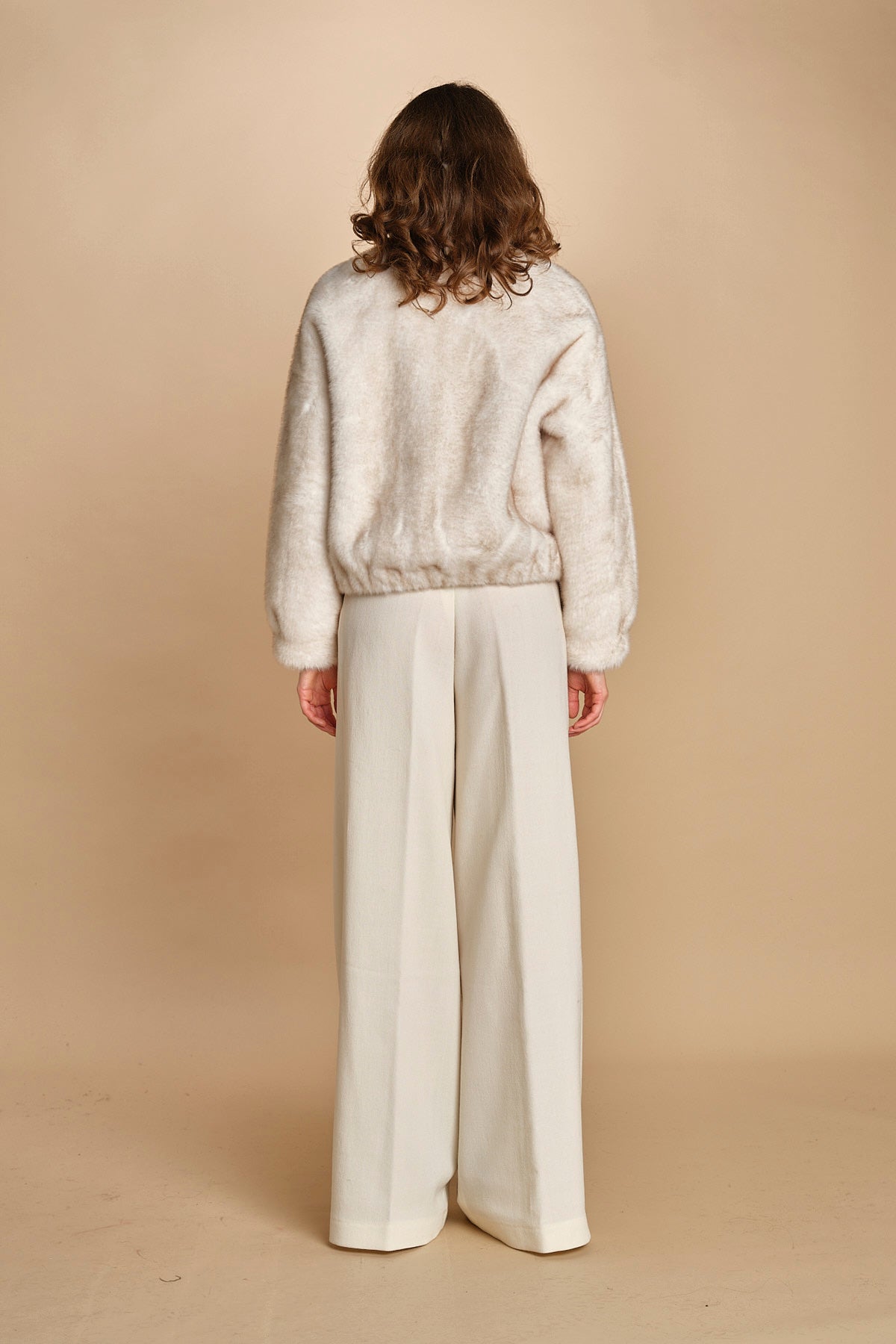 bomber in ecofur. ALBA ECRU giovanni paris 
