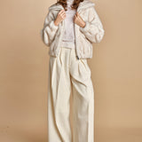 bomber in ecofur. ALBA ECRU giovanni paris 