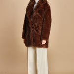 cappotto in ecofur. ANASTASIA MARRON giovanni paris 
