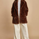 cappotto in ecofur. ANASTASIA MARRON giovanni paris 