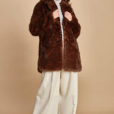 cappotto in ecofur. ANASTASIA MARRON giovanni paris 