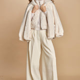 gilet in ecofur. GABI ECRU giovanni paris 