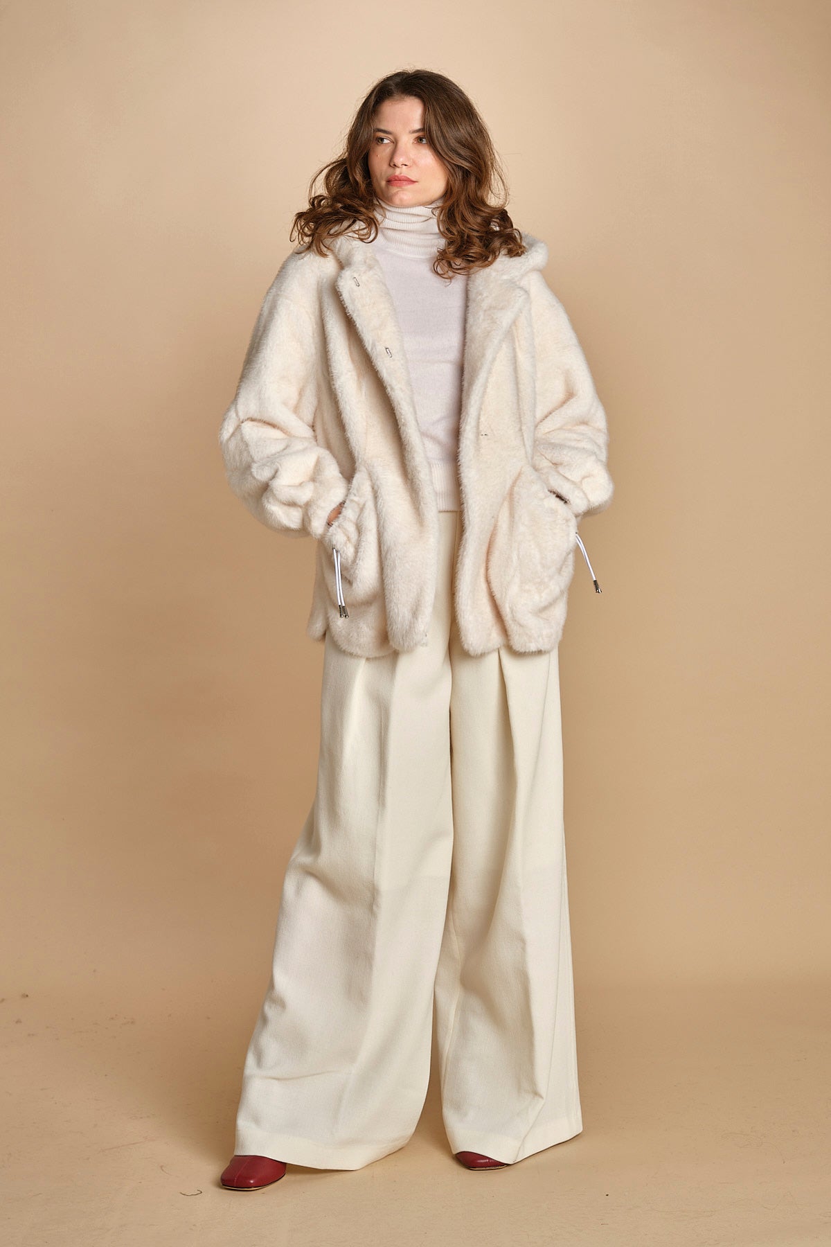 parka ecofur. SELENA ECRU giovanni paris 
