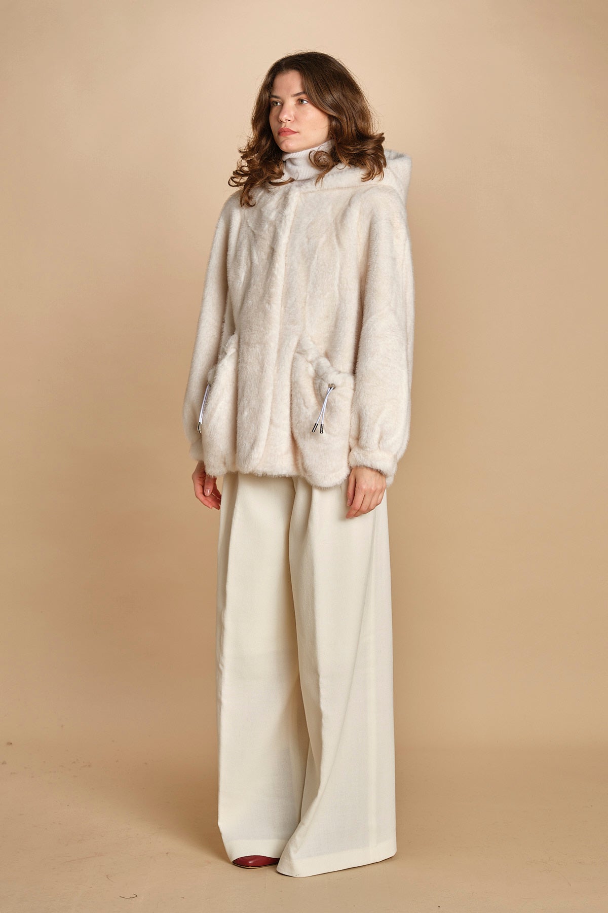 parka ecofur. SELENA ECRU giovanni paris 