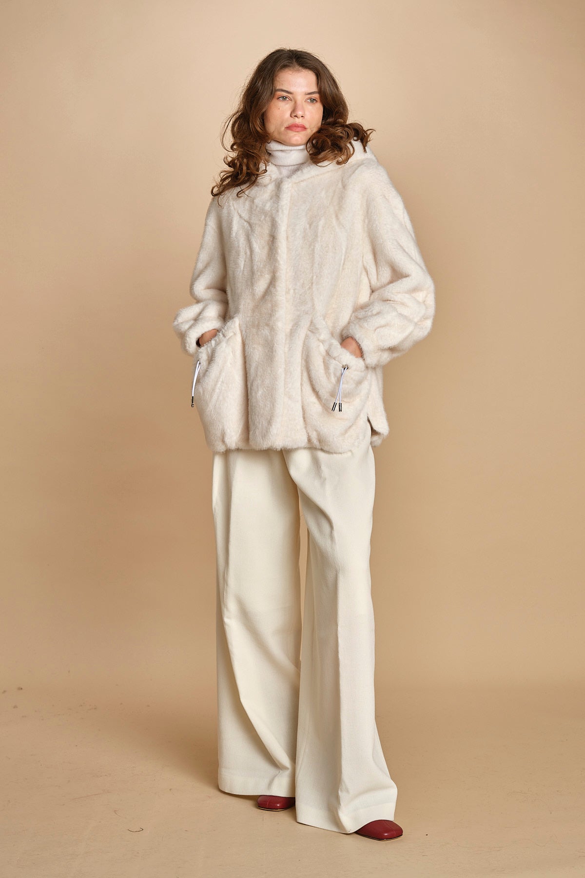 parka ecofur. SELENA ECRU giovanni paris 