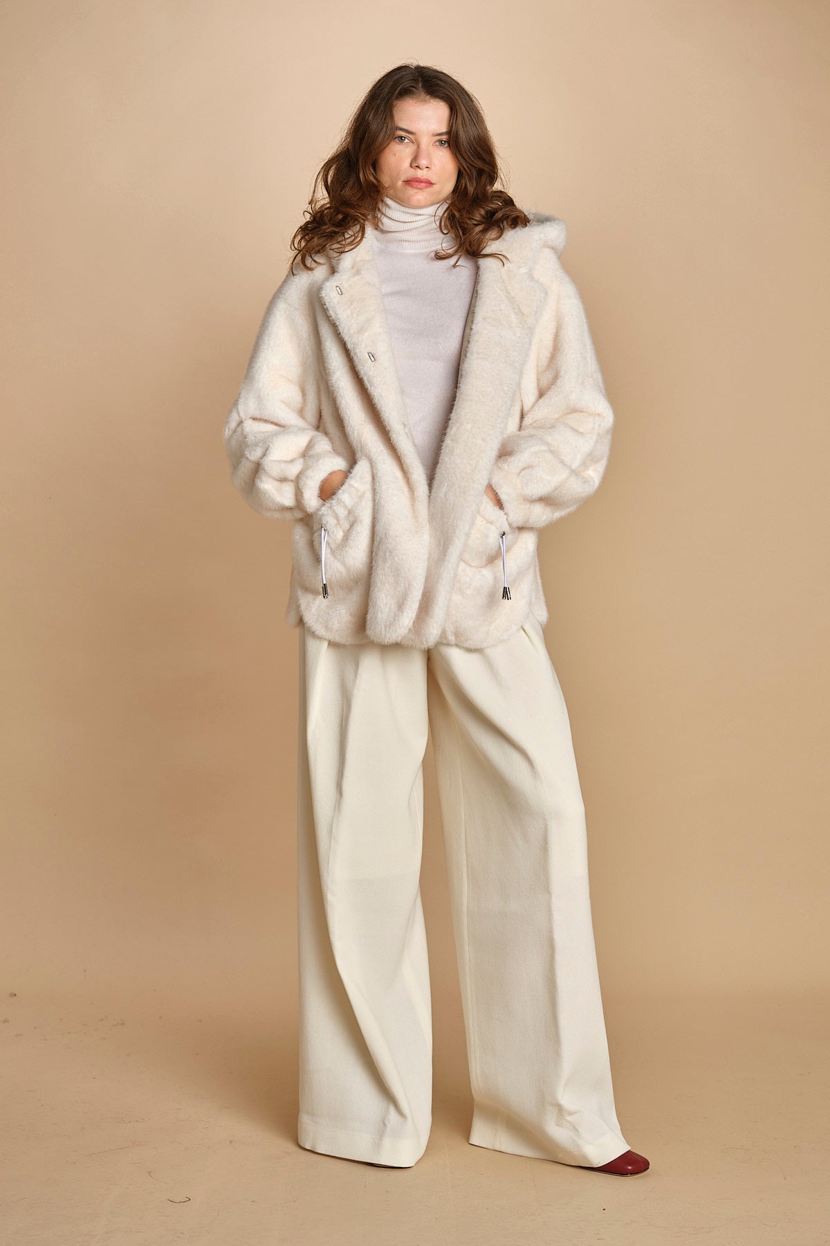 parka ecofur. SELENA ECRU giovanni paris 