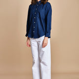 CHANDLER camicia denim con automatici BECE616 INDIGO hartford 