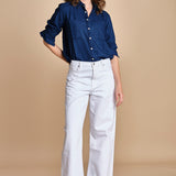 CHANDLER camicia denim con automatici BECE616 INDIGO hartford 
