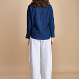 CHANDLER camicia denim con automatici BECE616 INDIGO hartford 