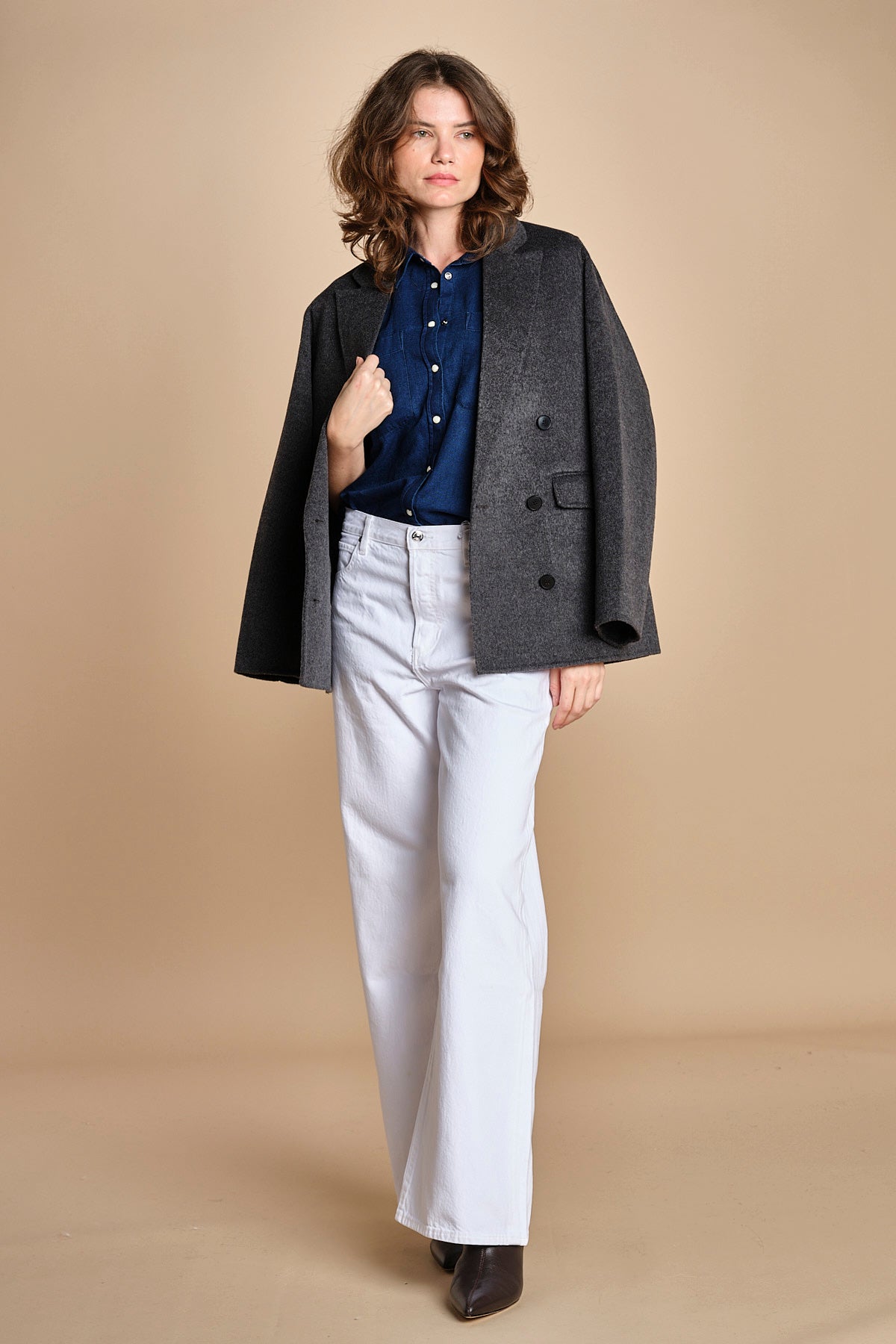 CHANDLER camicia denim con automatici BECE616 INDIGO hartford 