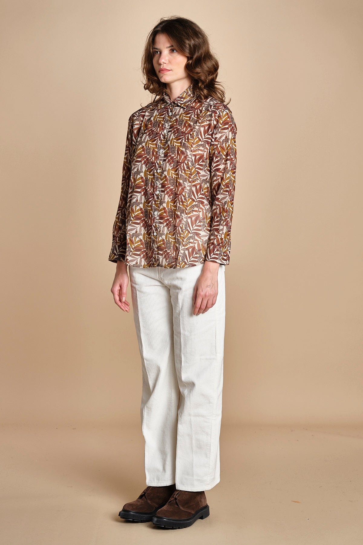 CINEMA camicia con stampa tigre BECH623 NATURAL hartford 