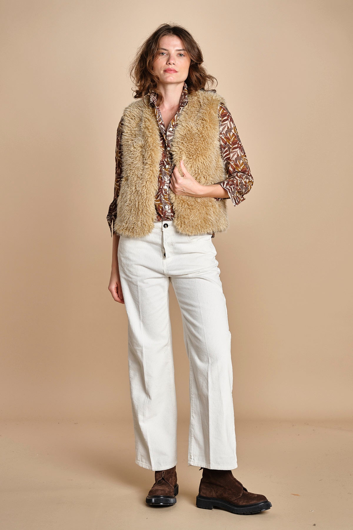 CINEMA camicia con stampa tigre BECH623 NATURAL hartford 