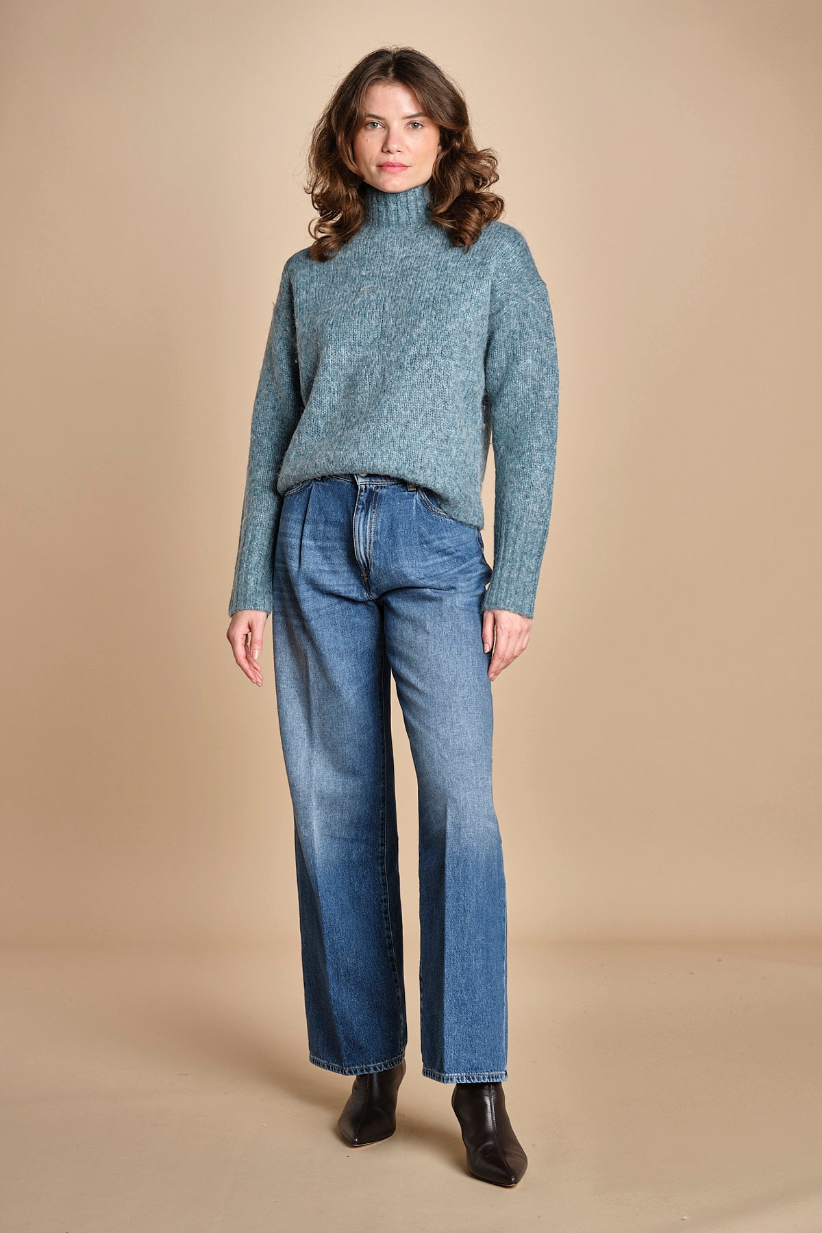 MYAC maglia collo alto in shetland BEMT512 JADE hartford 