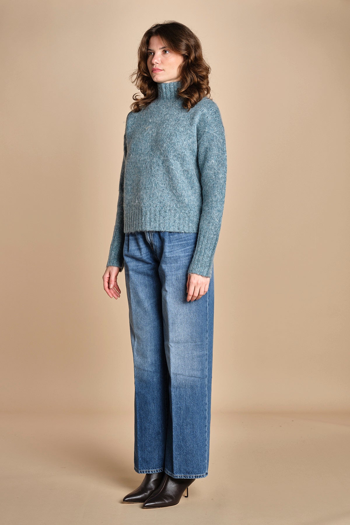 MYAC maglia collo alto in shetland BEMT512 JADE hartford 