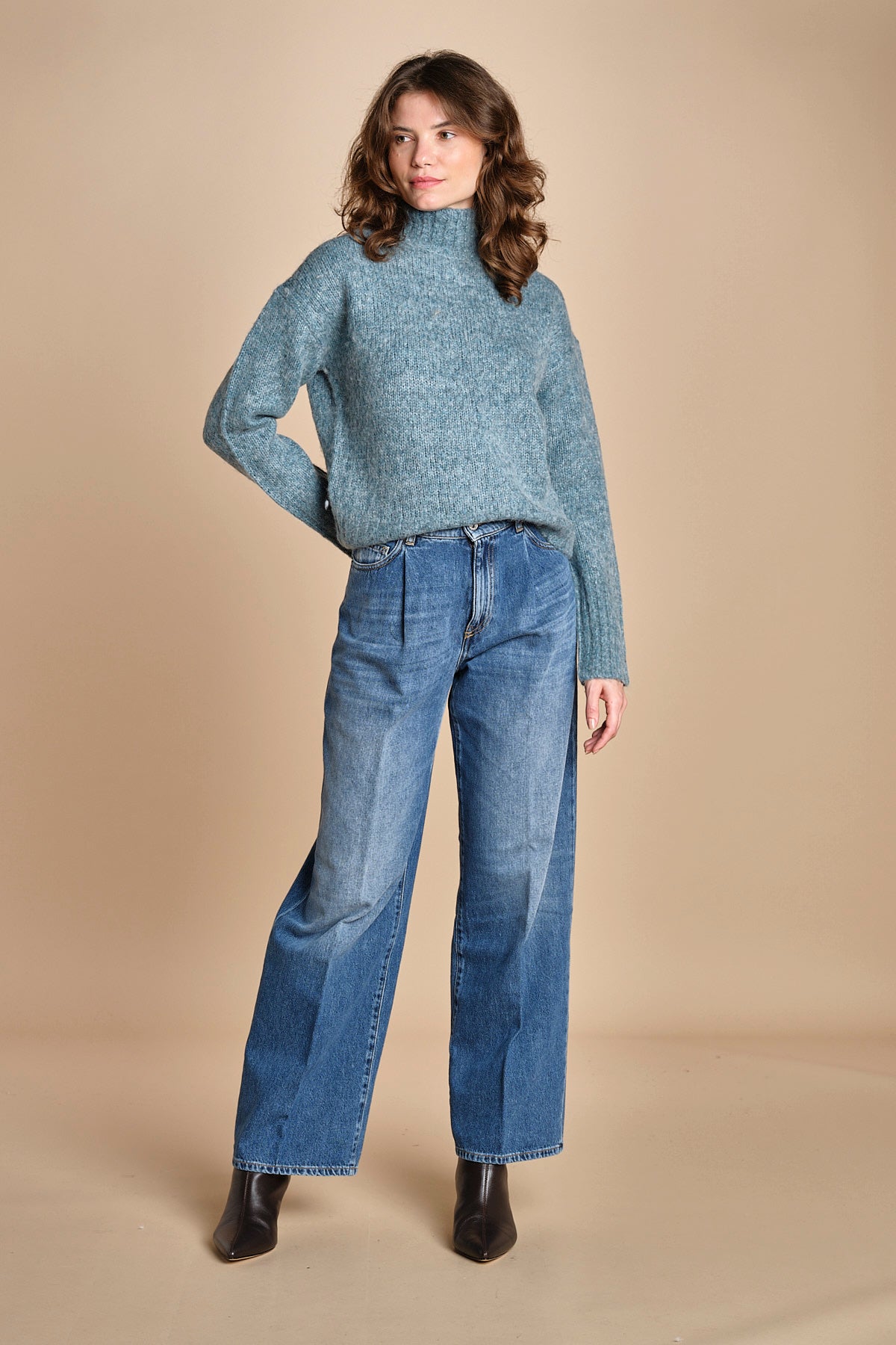 MYAC maglia collo alto in shetland BEMT512 JADE hartford 