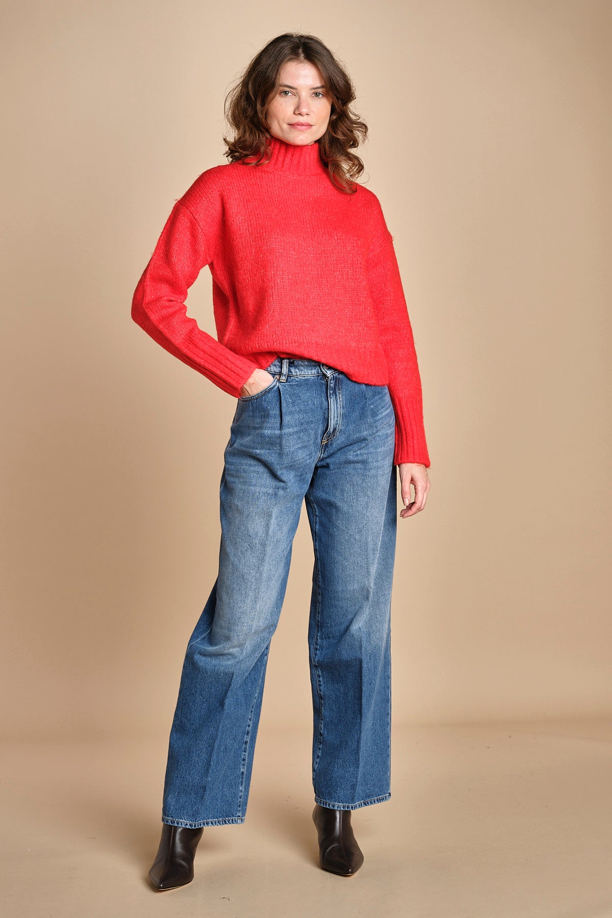 MYAC maglia collo alto in shetland BEMT512 LIPSTICK hartford 