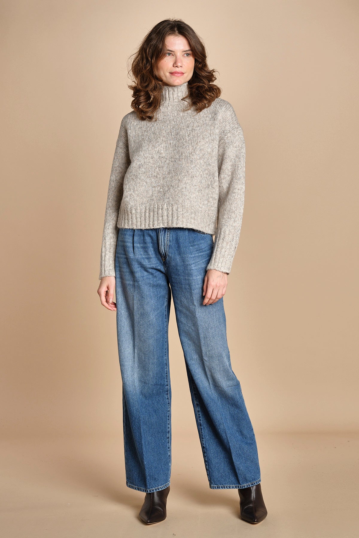 MYAC maglia collo alto in shetland BEMT512 NATURAL hartford 