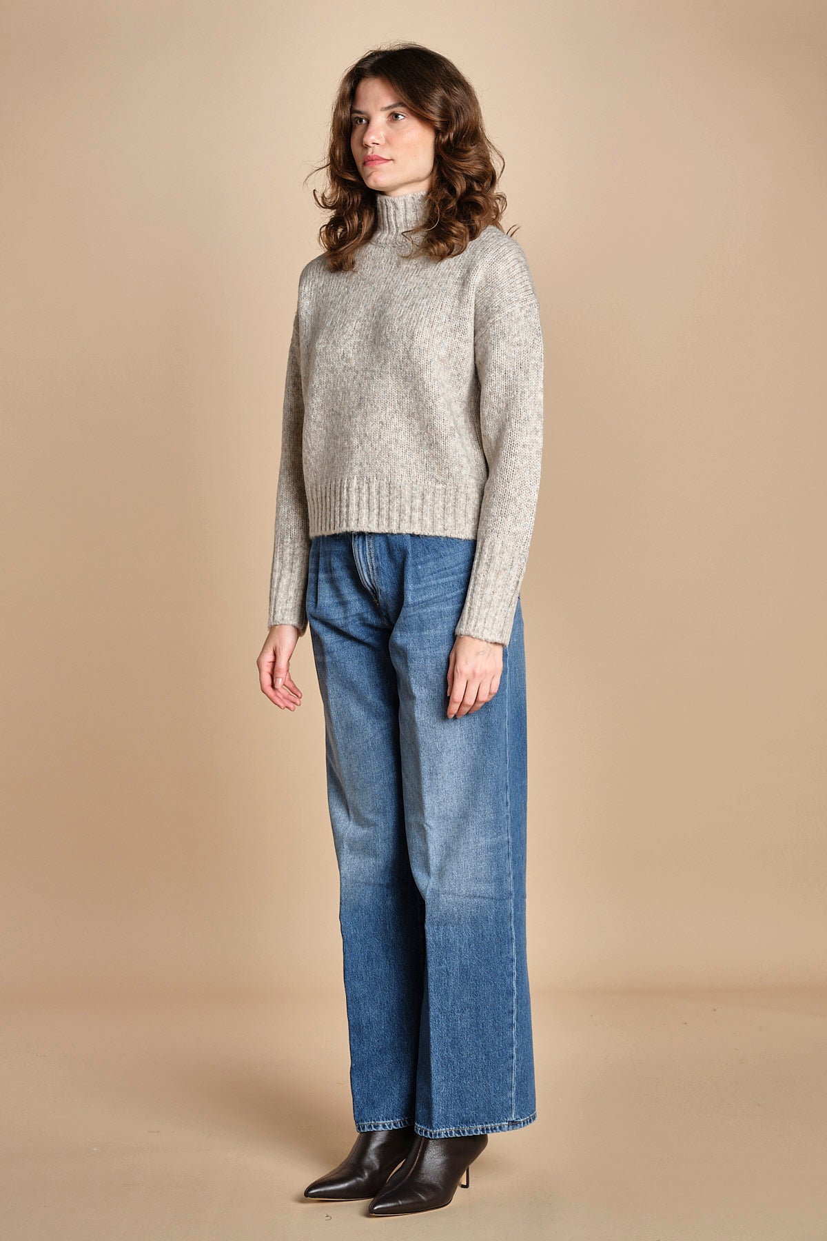 MYAC maglia collo alto in shetland BEMT512 NATURAL hartford 