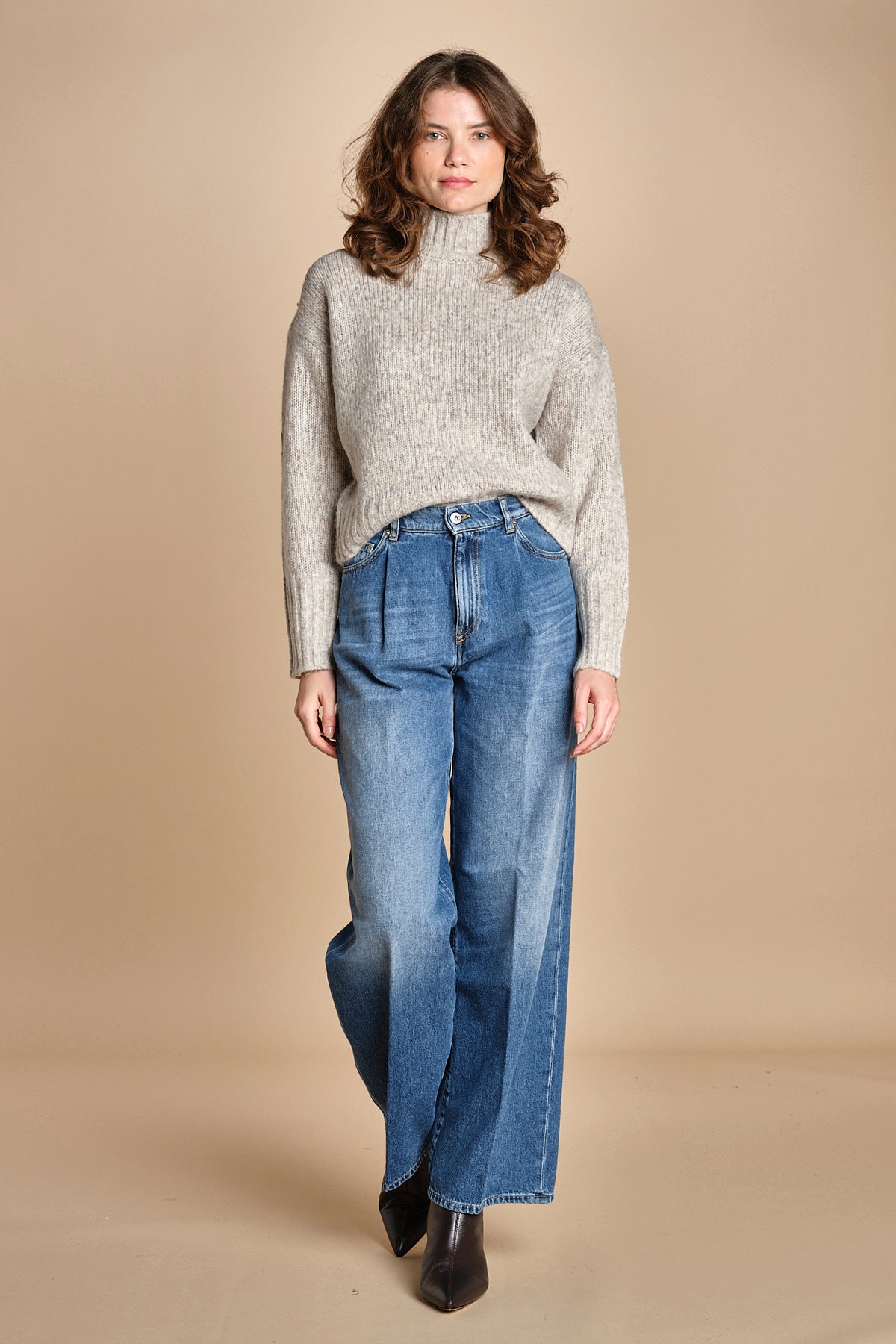 MYAC maglia collo alto in shetland BEMT512 NATURAL hartford 