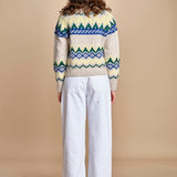 MAGIE maglia con greche BEND516 ECRU BLUE hartford 