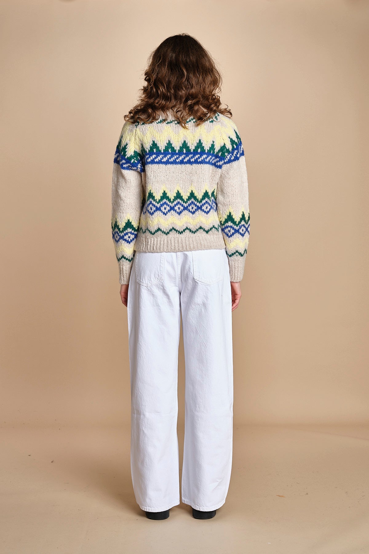 MAGIE maglia con greche BEND516 ECRU BLUE hartford 