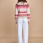 MAGIE maglia con greche BEND516 ECRU PINK hartford 