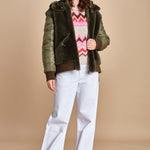 MAGIE maglia con greche BEND516 ECRU PINK hartford 