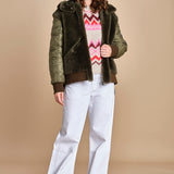 MAGIE maglia con greche BEND516 ECRU PINK hartford 