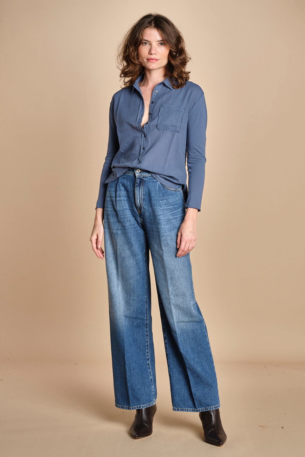 TACY camicia in jersey BETB500 STEEL BLUE hartford 