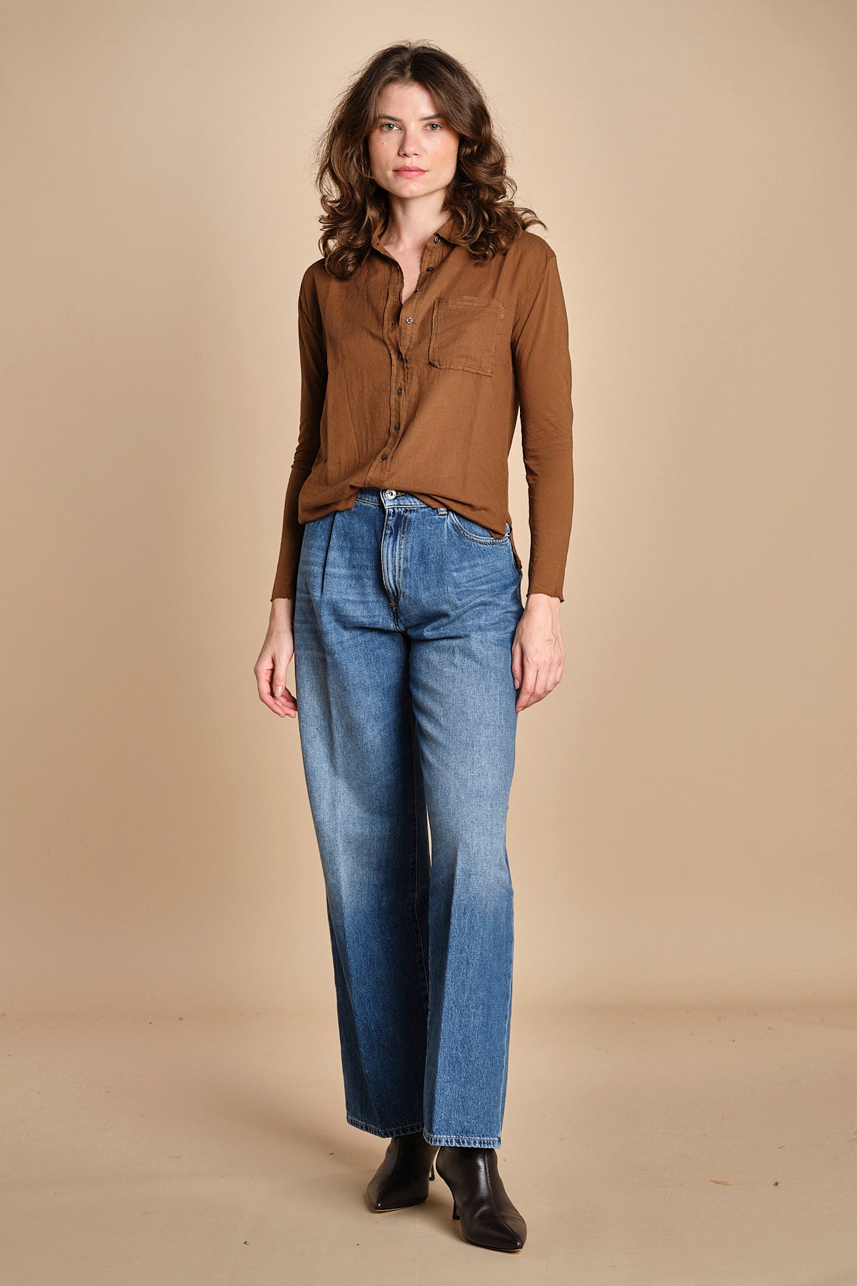 TACY camicia in jersey BETB500 WALNUT hartford 