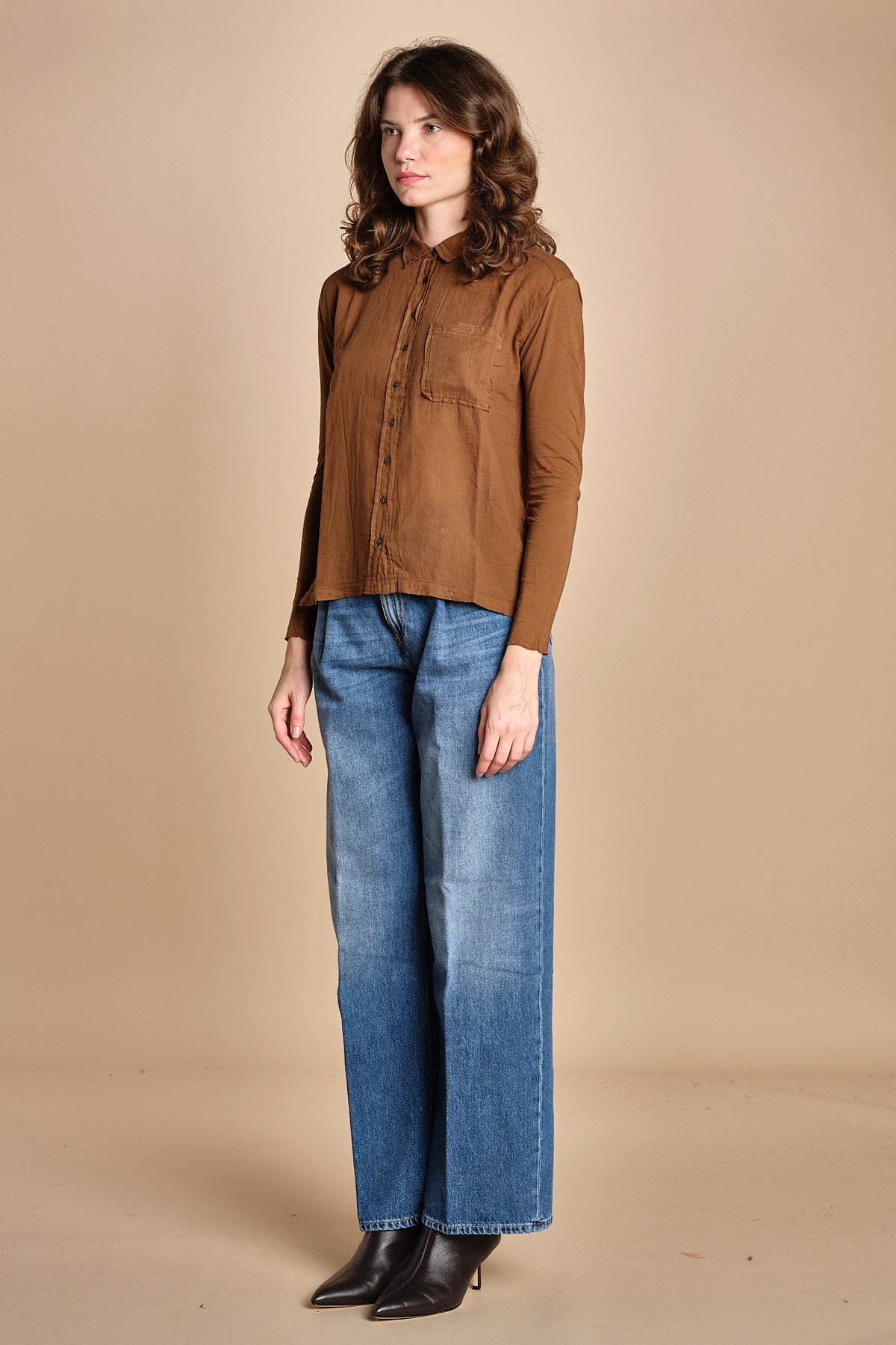 TACY camicia in jersey BETB500 WALNUT hartford 