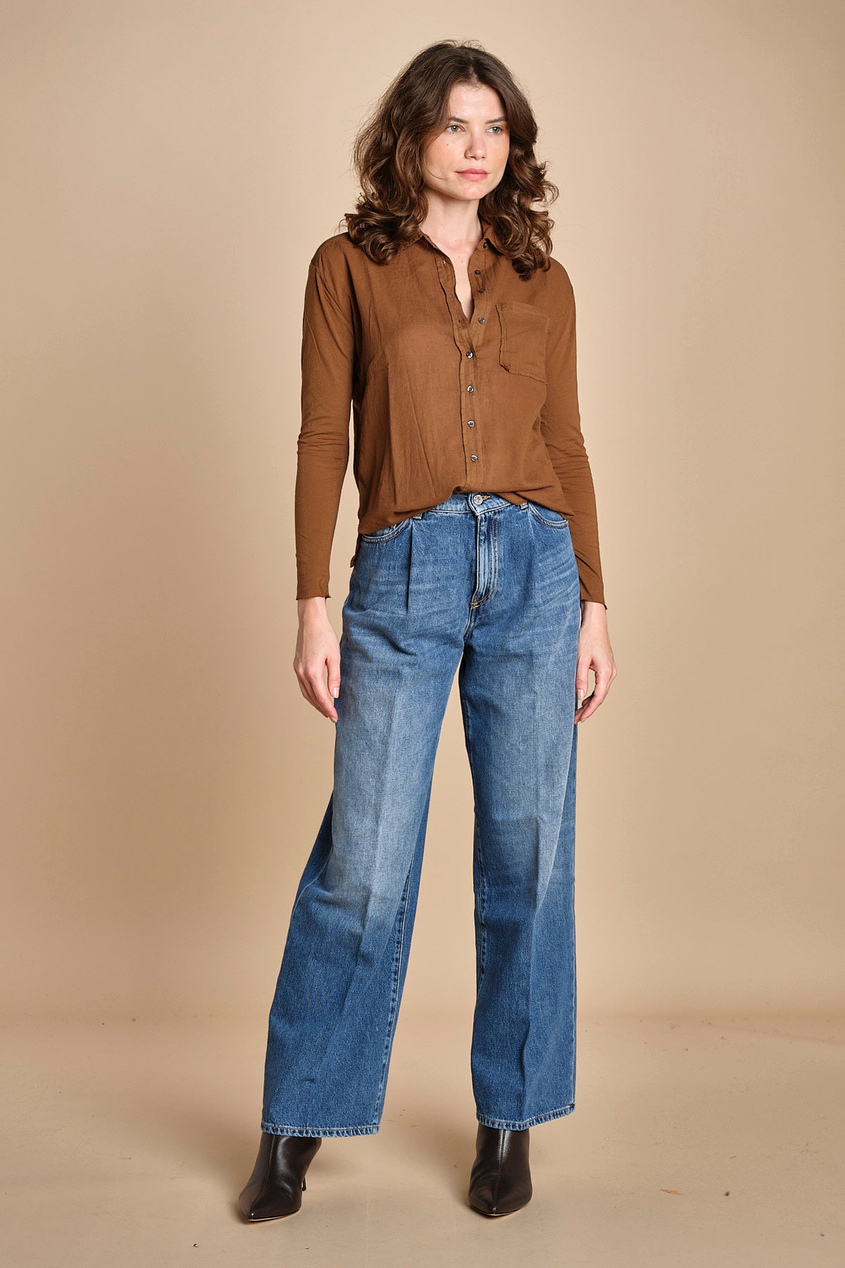 TACY camicia in jersey BETB500 WALNUT hartford 