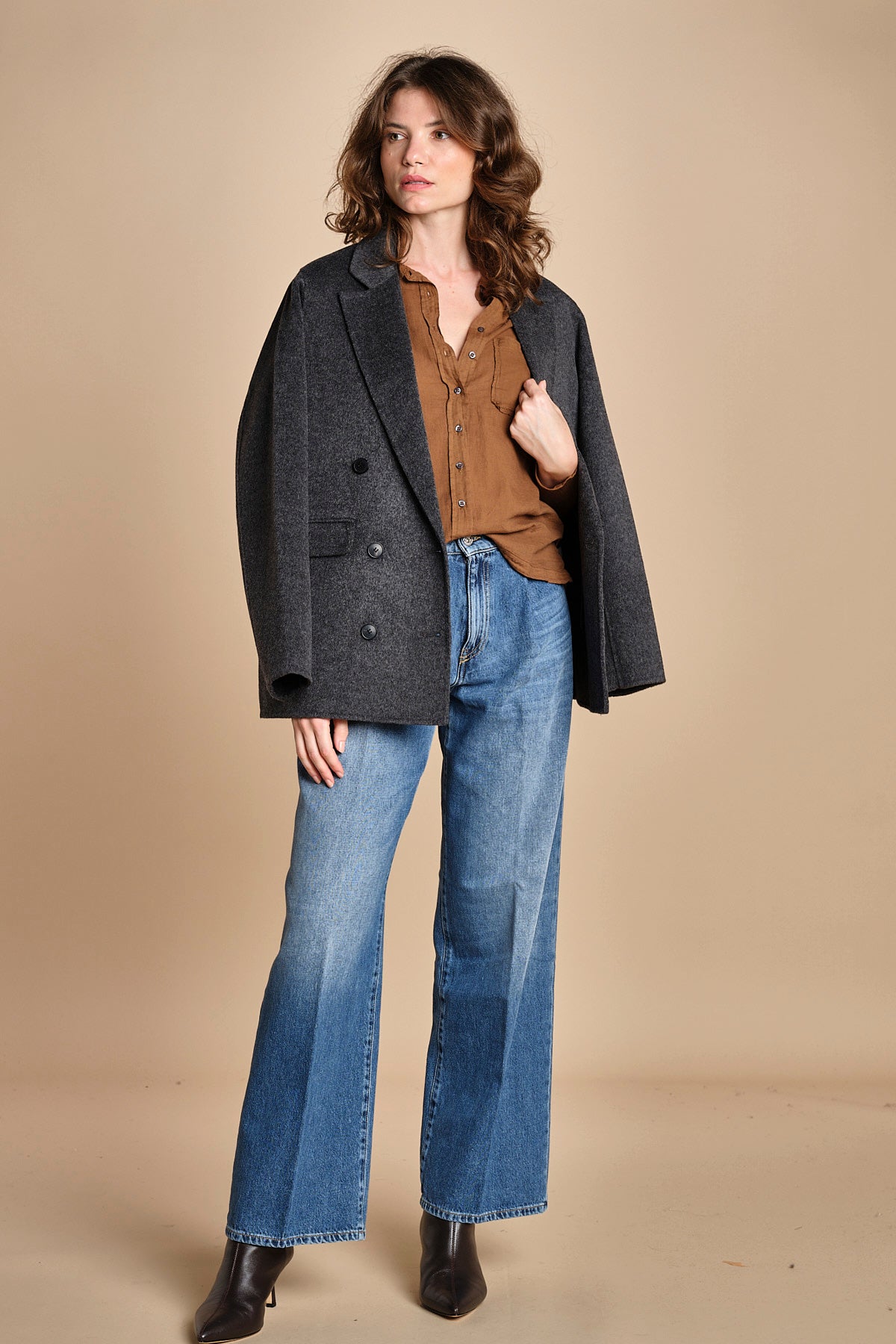TACY camicia in jersey BETB500 WALNUT hartford 