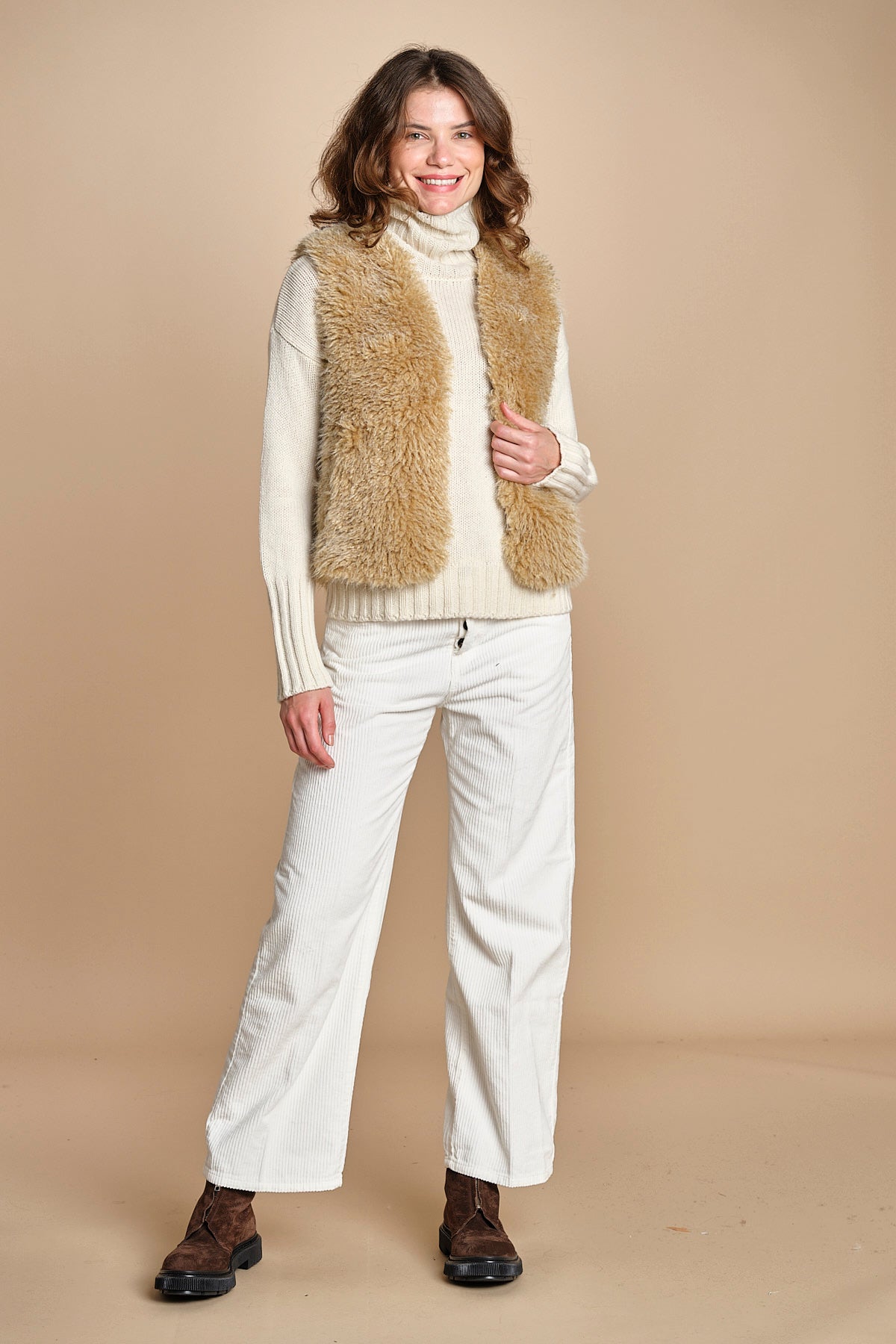 VOBBY gilet in ecopelliccia BEVR554 NATURAL hartford 