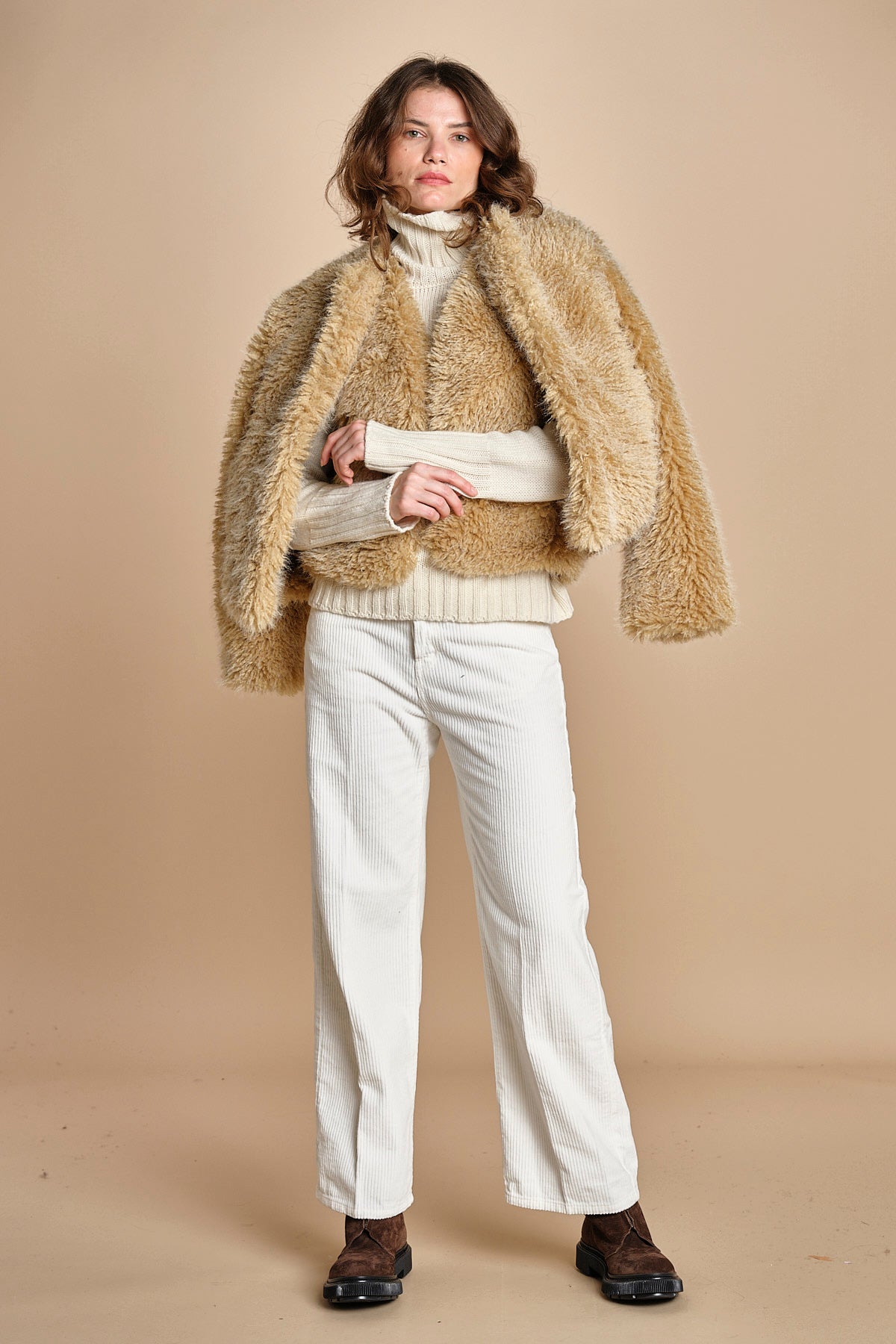 VOBBY gilet in ecopelliccia BEVR554 NATURAL hartford 