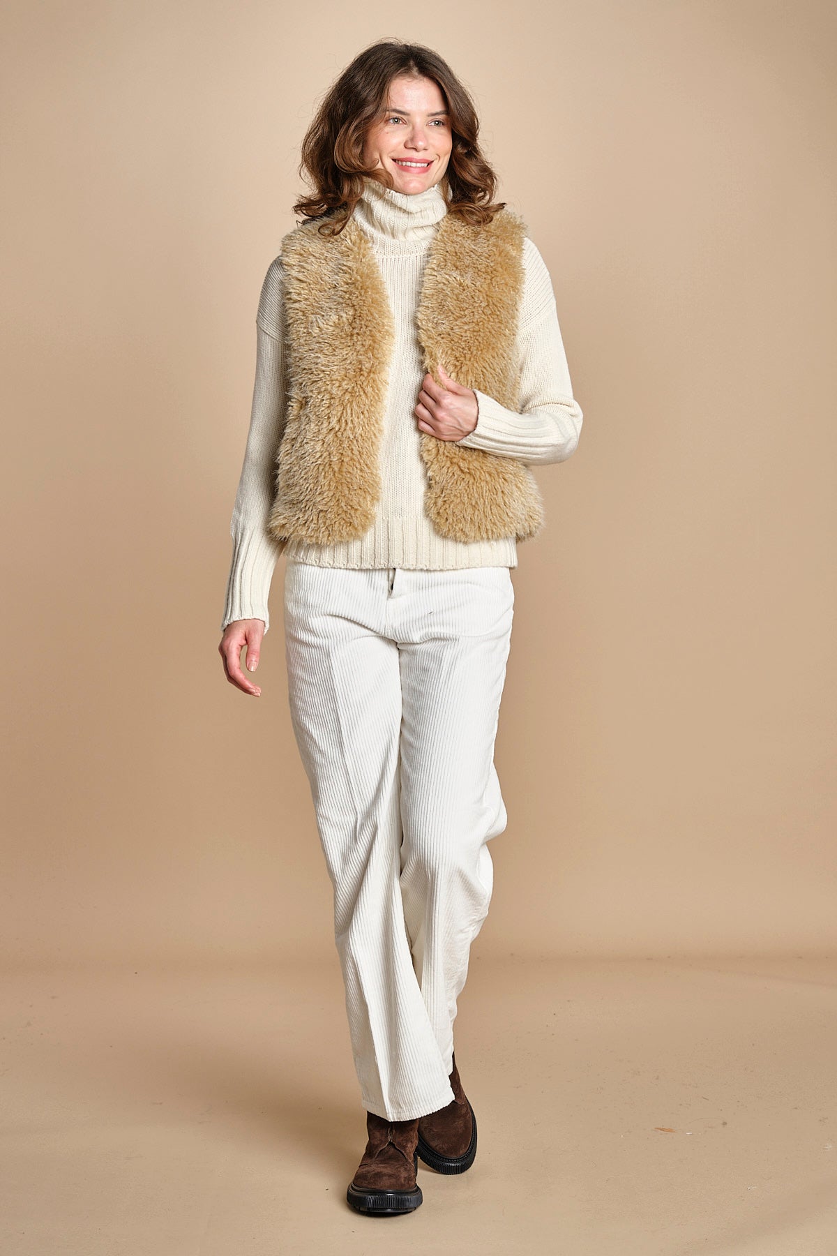 VOBBY gilet in ecopelliccia BEVR554 NATURAL hartford 