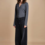 body scollo a v in merinos ANDERSON KNIT BODY GREY herskind 