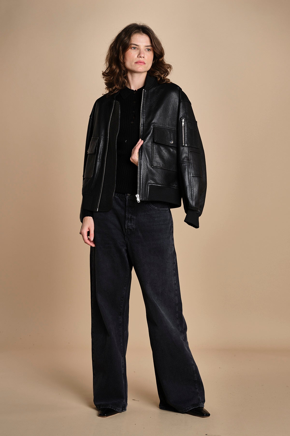 polo a costine CADEE KNIT BLOUSE BLACK herskind 