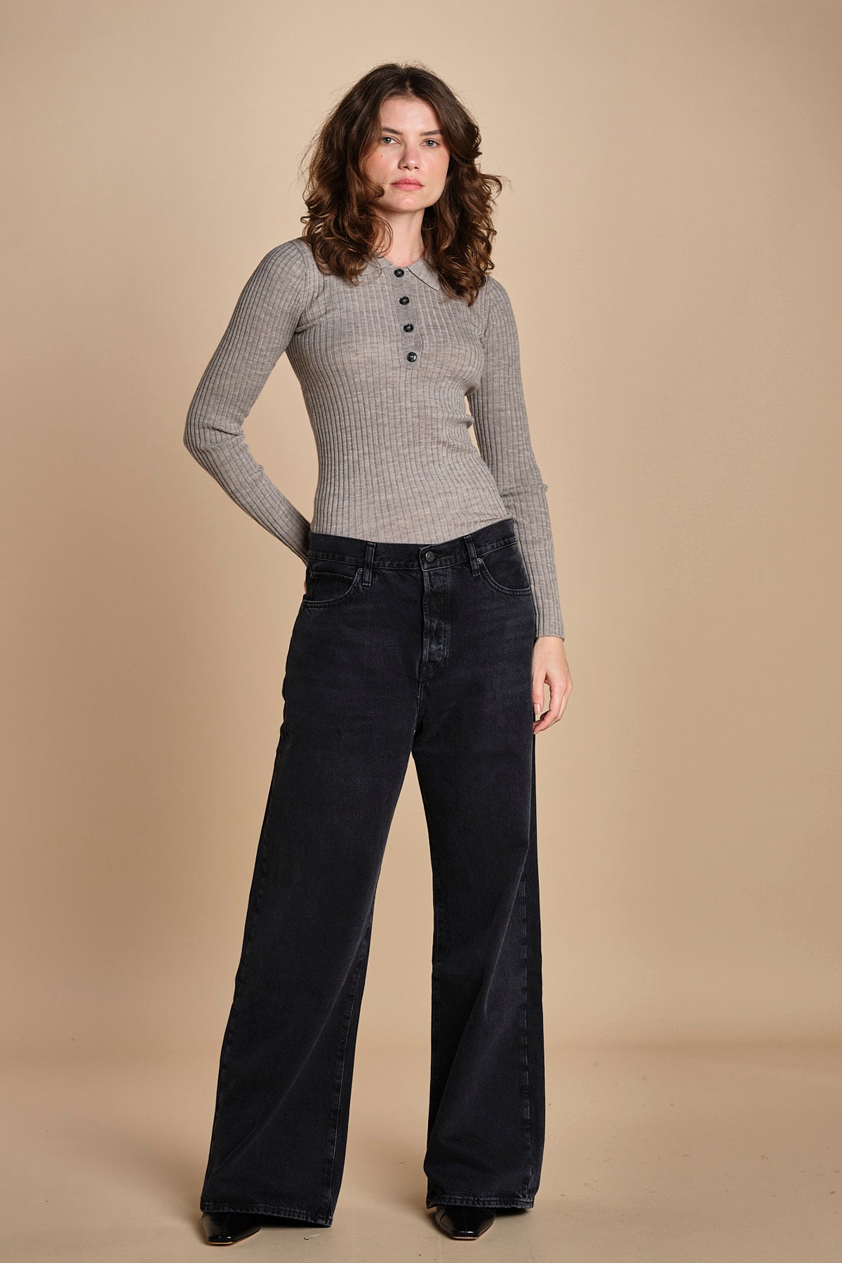 polo a costine CADEE KNIT BLOUSE LIGHT TAUBE herskind 