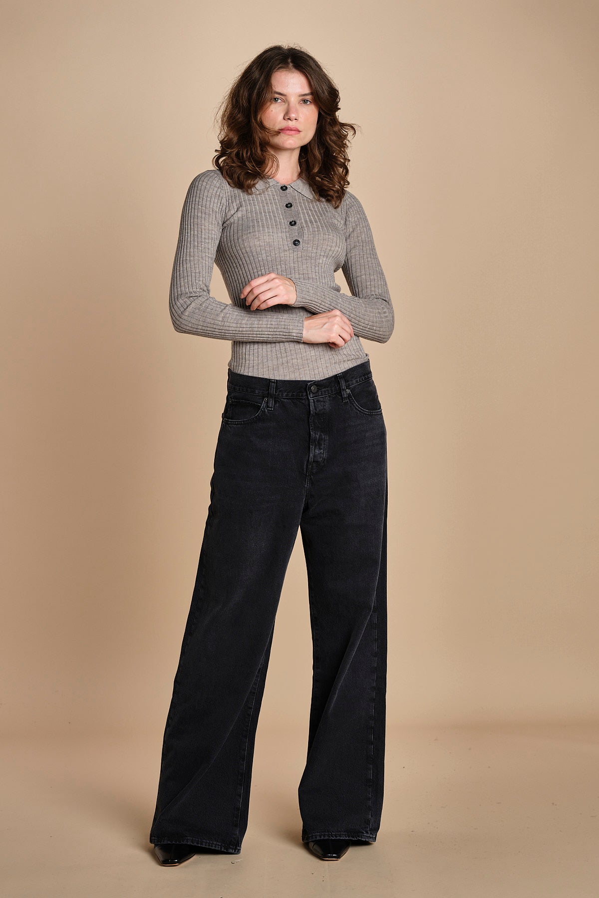 polo a costine CADEE KNIT BLOUSE LIGHT TAUBE herskind 