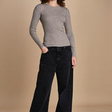 maglia girocollo a costine CAMB KNIT BLOUSE LIGHT TAUBE herskind 