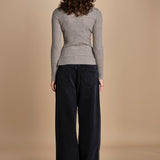 maglia girocollo a costine CAMB KNIT BLOUSE LIGHT TAUBE herskind 