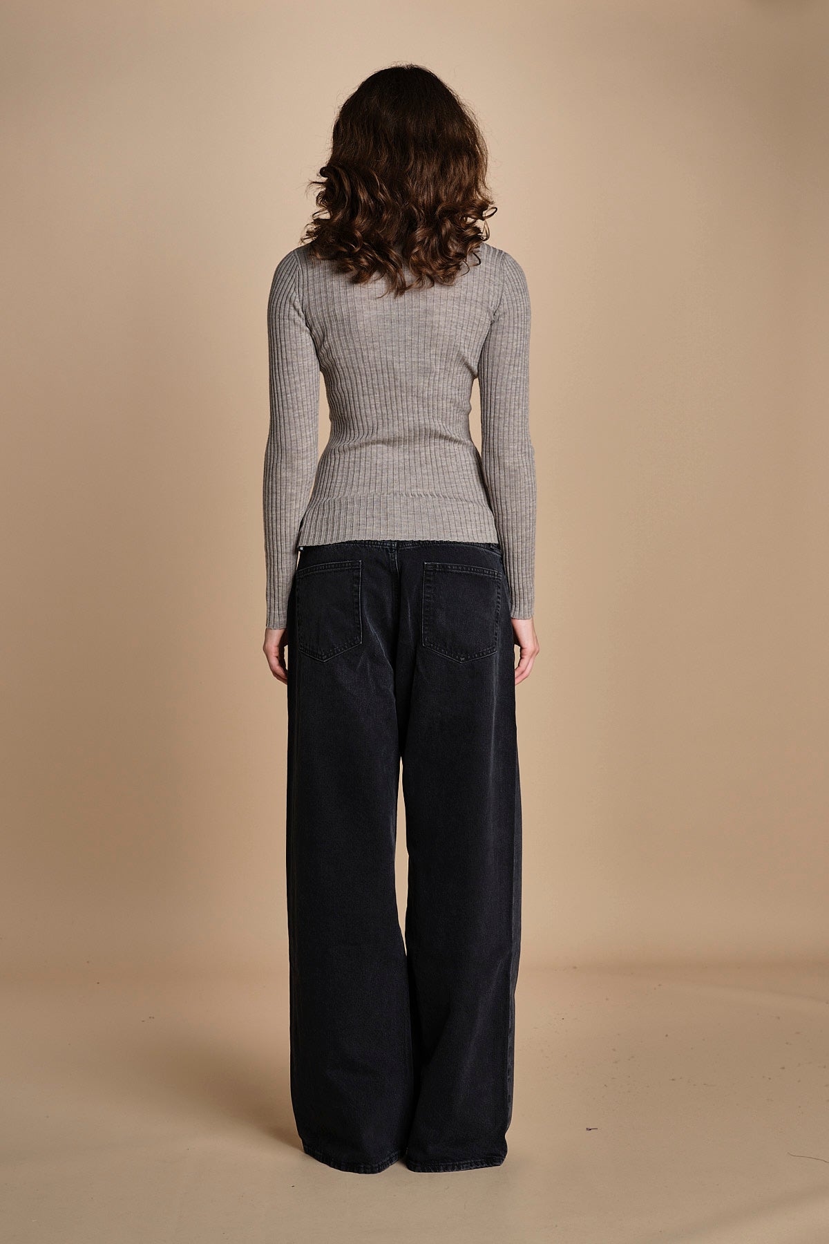 maglia girocollo a costine CAMB KNIT BLOUSE LIGHT TAUBE herskind 