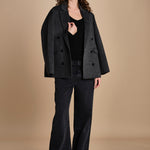 maglia scollo a v NOVA KNIT BLOUSE BLACK herskind 